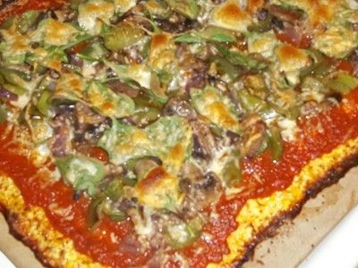 Cauliflower pizza crust pizza!!