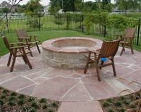 Backyard fire pit and patio ideas. Our fire pit will be gas / For